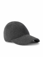 SAINT LAURENT - Logo-Embroidered Ribbed Cashmere Baseball Cap - Gray