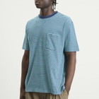 Beams Plus Men's Multi Stripe Pocket T-Shirt in Green