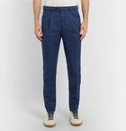 Brunello Cucinelli - Navy Tapered Linen and Cotton-Blend Trousers - Navy