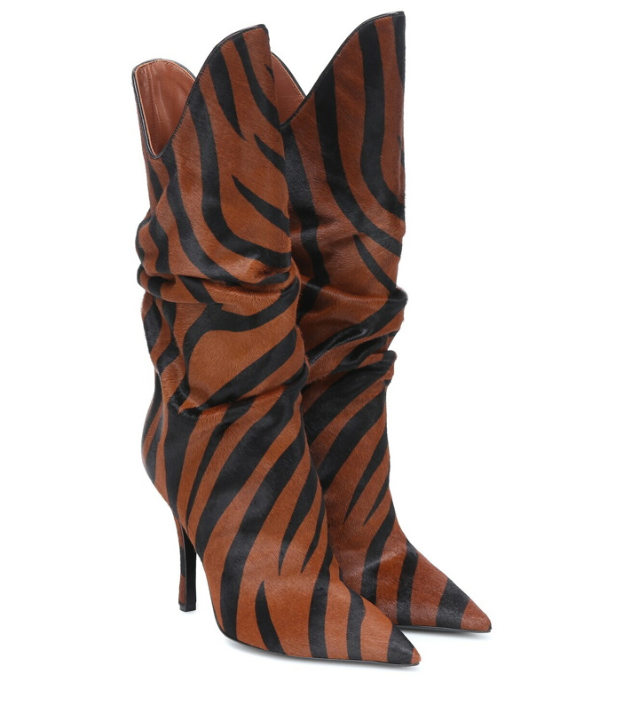 Photo: The Attico Zebra-print calf-hair ankle boots