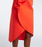 Oscar de la Renta Draped wool-blend midi dress