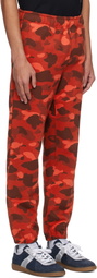 BAPE Red Color Camo Sweatpants