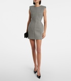 Mugler Prince of Wales check wool-blend minidress