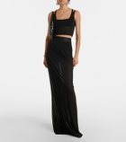 Gucci Semi-sheer crêpe maxi skirt