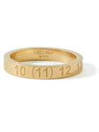 MAISON MARGIELA - Logo-Engraved Brushed Silver Ring - Gold