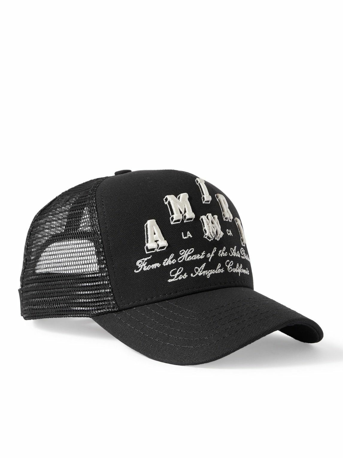 AMIRI - Logo-Embroidered Cotton-Canvas and Mesh Trucker Hat Amiri