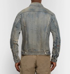 John Elliott - Thumper III Distressed Paint-Splattered Denim Jacket - Men - Indigo