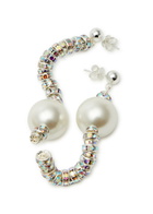 Pearl Octopuss.y Diamond Snakes Silver-plated Drop Earrings - One Size