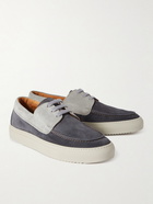 Mr P. - Larry Two-Tone Regenerated Suede by evolo® Boat Shoes - Blue