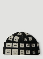 Acne Studios - Checkerboard Face Beanie Hat in Black