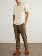 Folk - Camp-Collar Embroidered Linen and Cotton-Blend Shirt - Neutrals