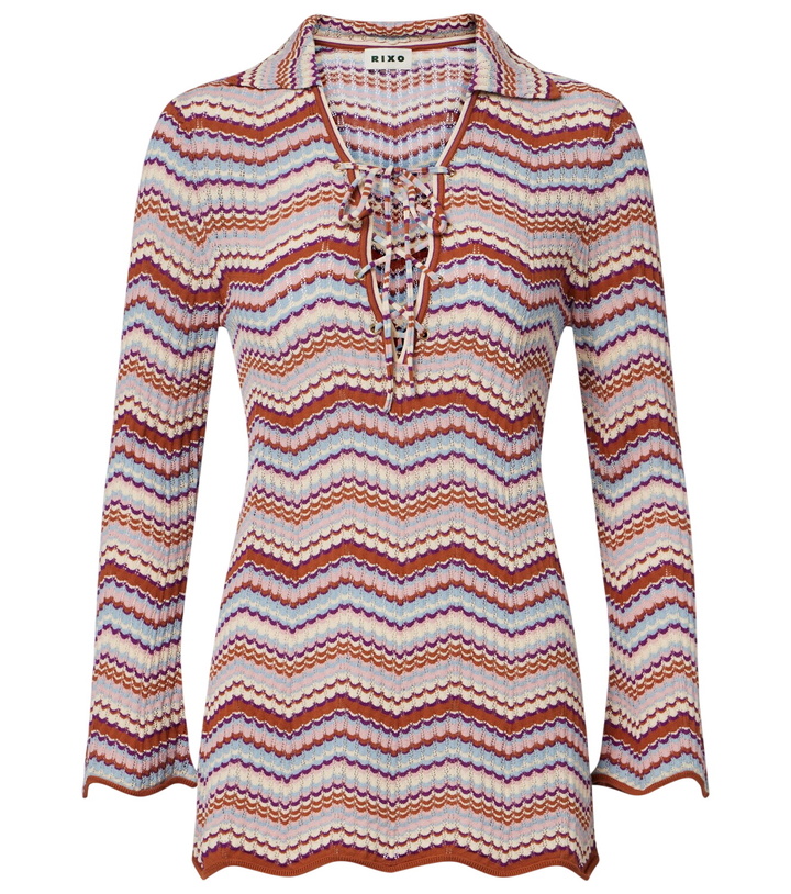 Photo: Rixo Brody chevron cotton top