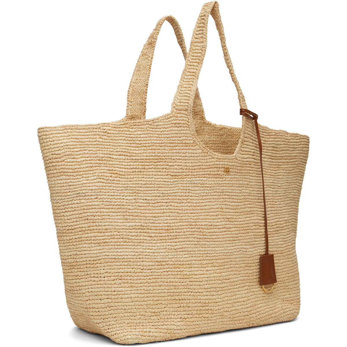 ANINE BING Beige Lili Raffia Tote
