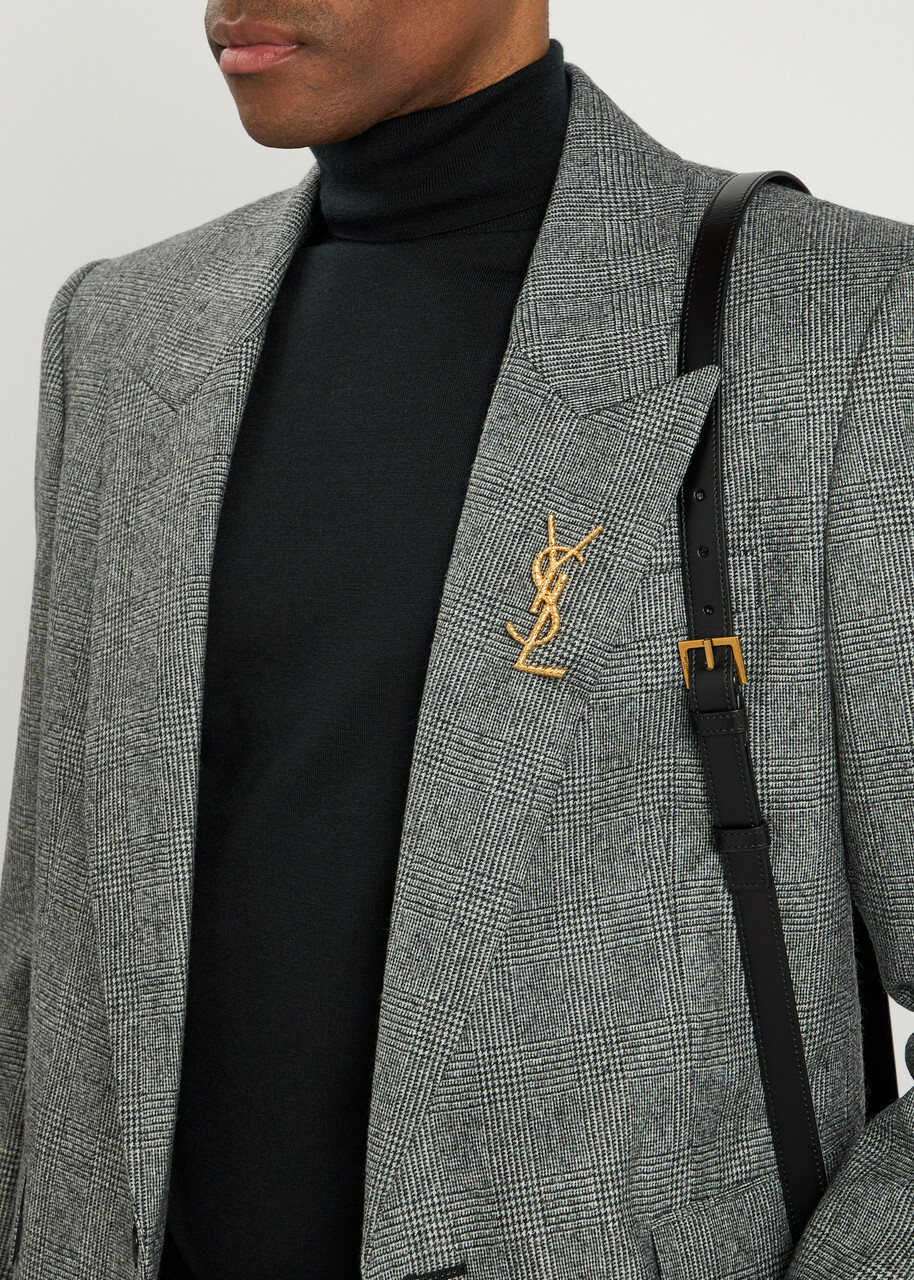 Saint Laurent Twisted Texture Metal Brooch - Gold - One Size