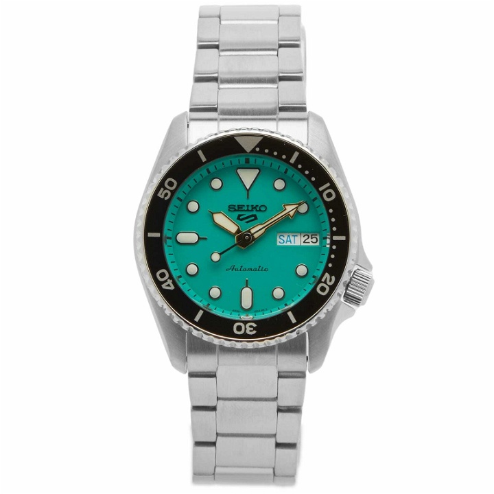 Photo: Seiko 5 Sports 38mm Watch in Teal/Chrome