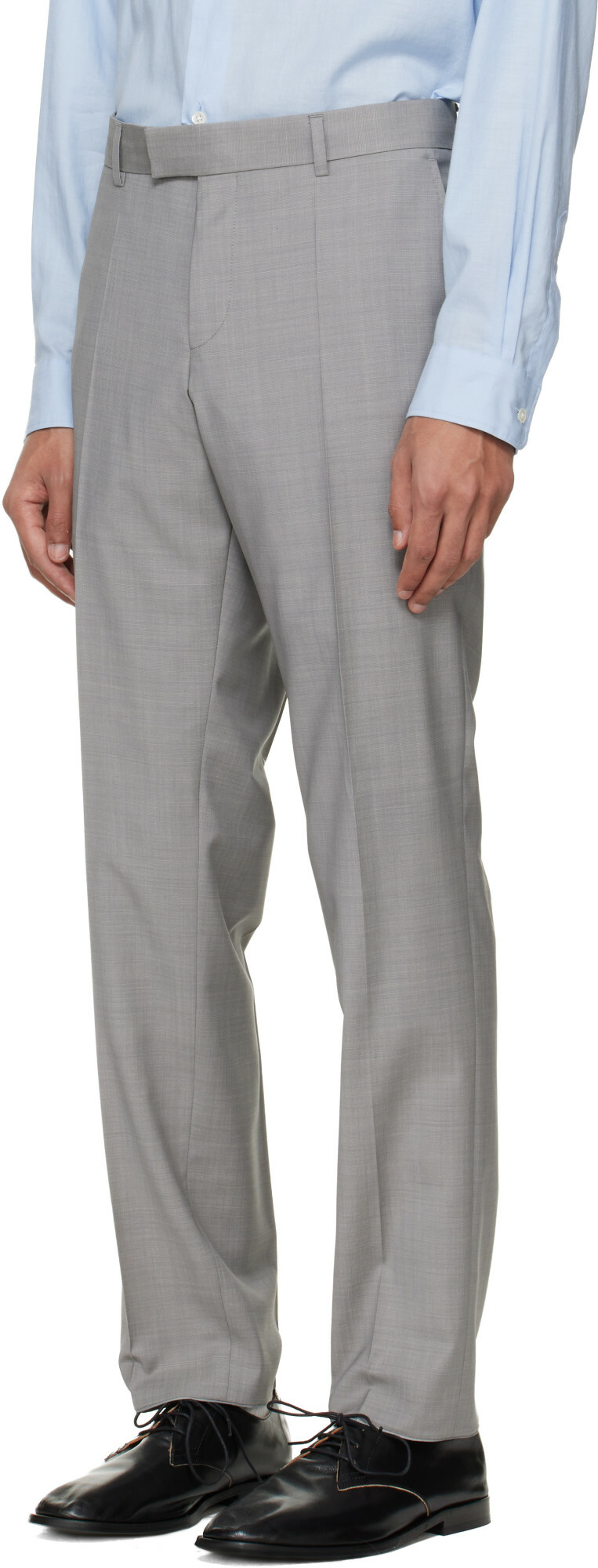 BOSS Gray Slim-Fit Virgin Wool Suit