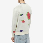 Checks Downtown Men's Fruit Cardigan in Cream And Multi