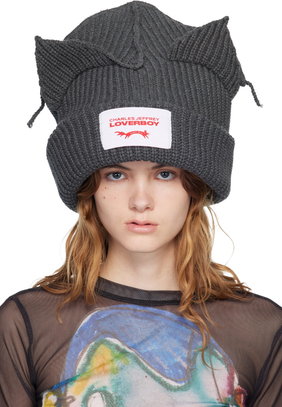 Photo: Charles Jeffrey LOVERBOY Gray Supersized Chunky Ears Beanie