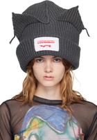 Charles Jeffrey LOVERBOY Gray Supersized Chunky Ears Beanie
