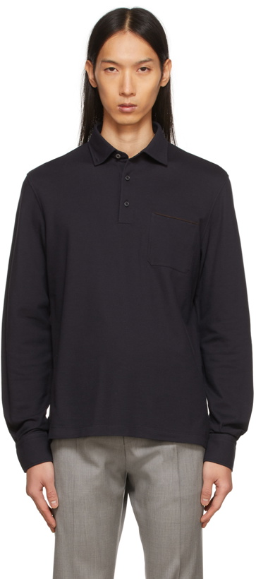 Photo: Ermenegildo Zegna Navy Piqué Polo