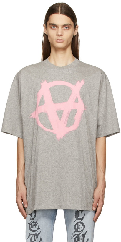 Photo: VETEMENTS Grey Double Anarchy T-Shirt