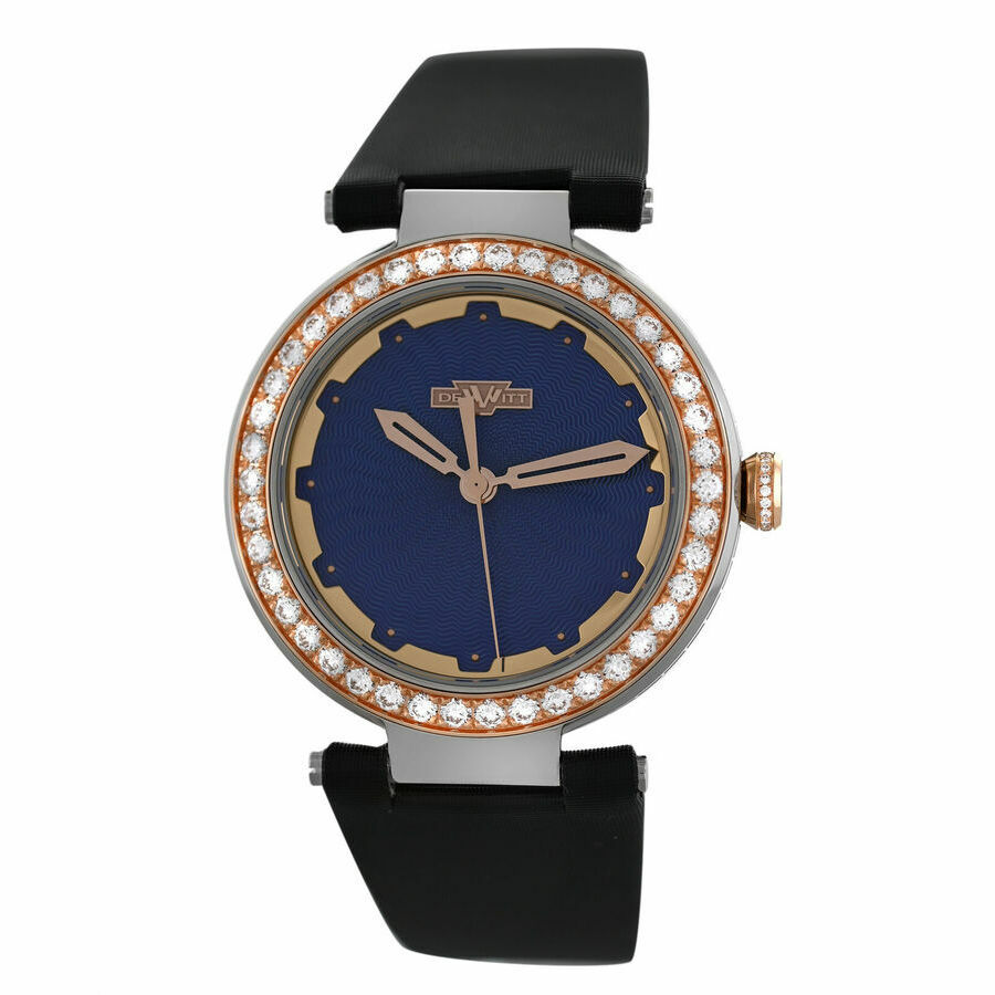 DeWitt Blue Empire Quartz Diamond Blue Dial Ladies Watch BEM.QZ.001-BLK