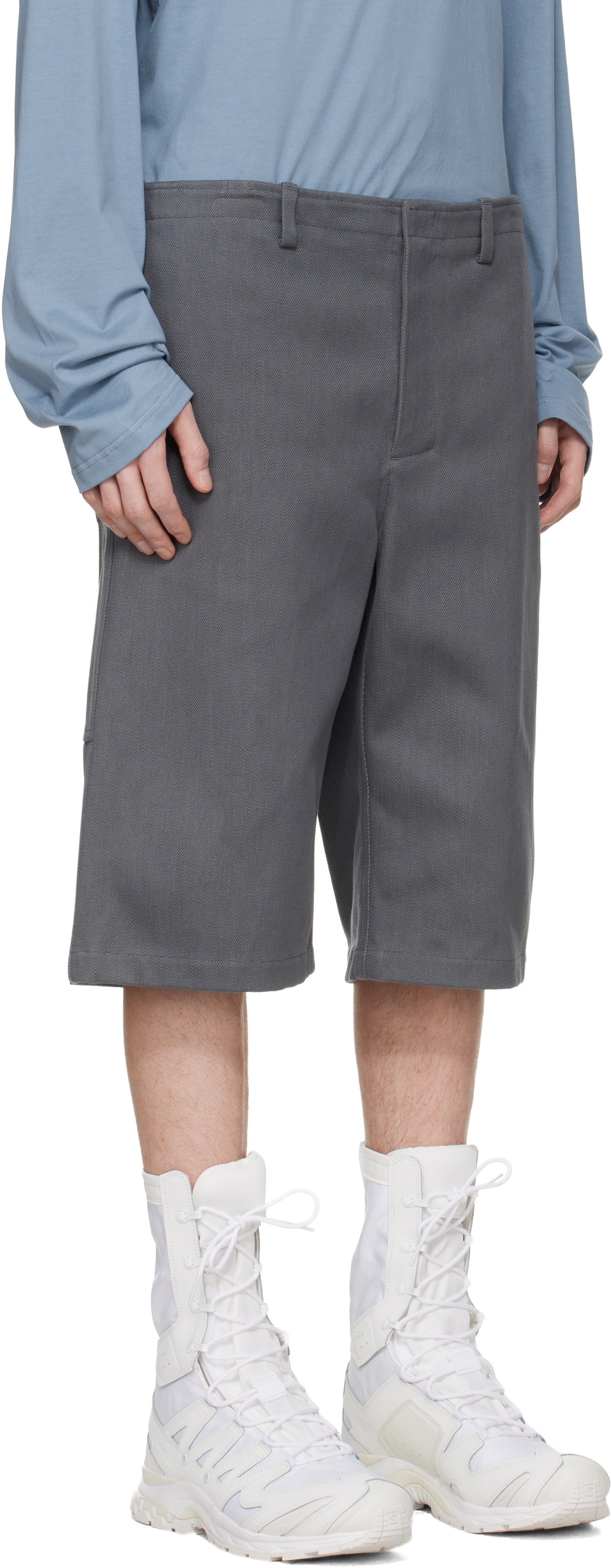 Rier Gray Antique Gabardine Shorts