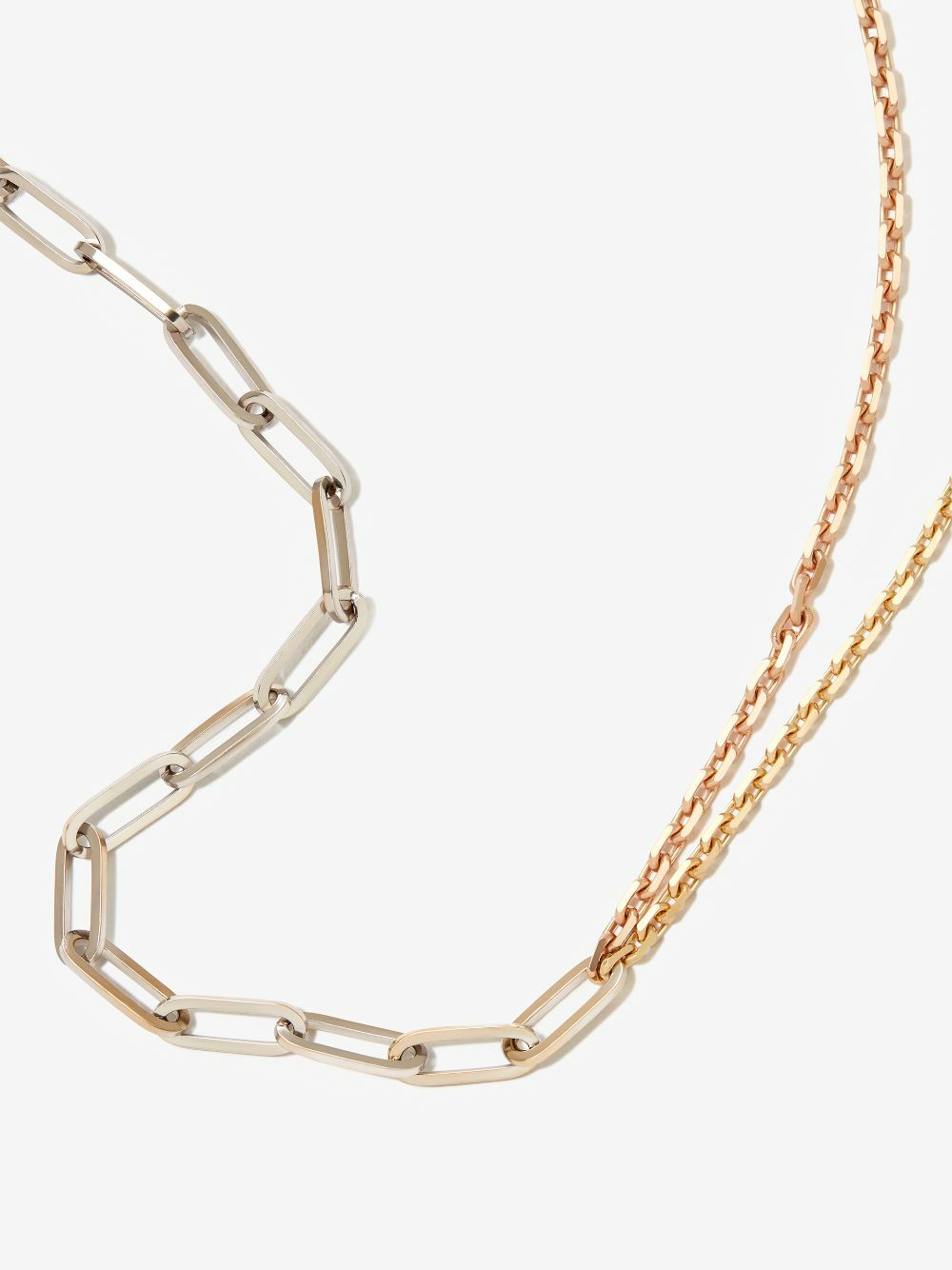 Yvonne Léon 18K White And Yellow Gold Collier Solitaire Boucle Chain Necklace
