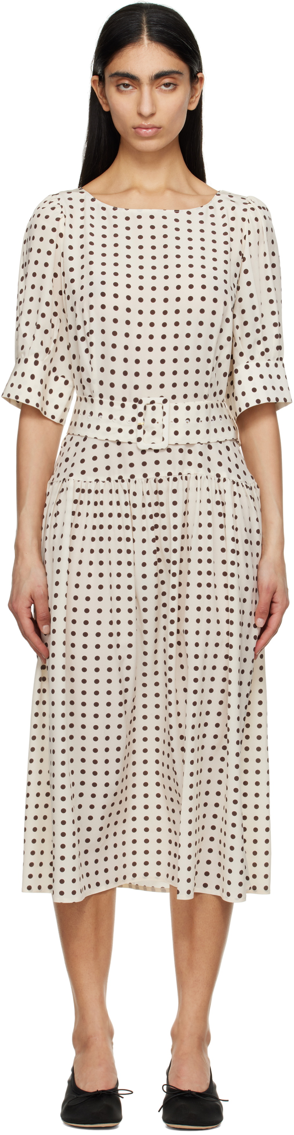 Caro Editions Off-White Bjorg Midi Dress
