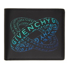 Givenchy Black and Blue Graphic Logo Bifold Wallet