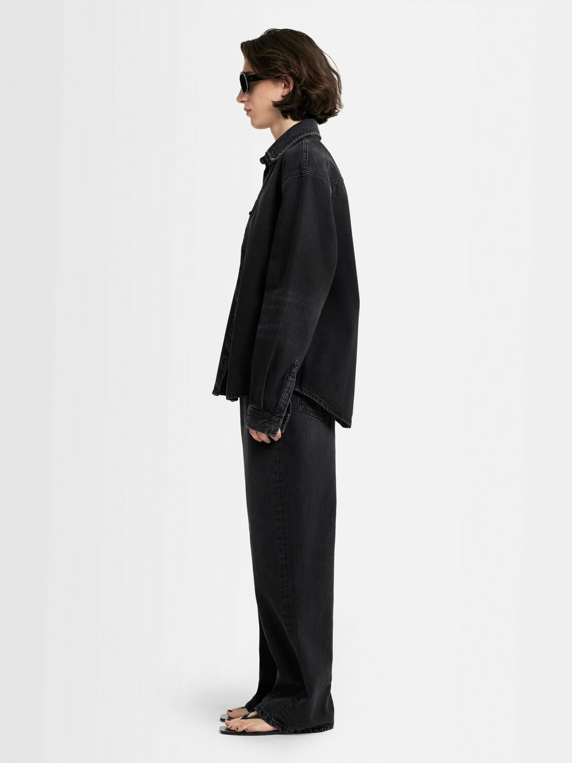 ANNAGRETA Luce Black Wash Denim Shirt