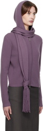 AARON ESH Purple Knitted Scarf & Hoodie Set