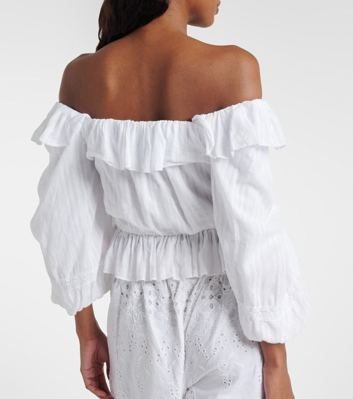 Melissa Odabash Corrine off-shoulder cotton poplin blouse
