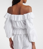 Melissa Odabash Corrine off-shoulder cotton poplin blouse