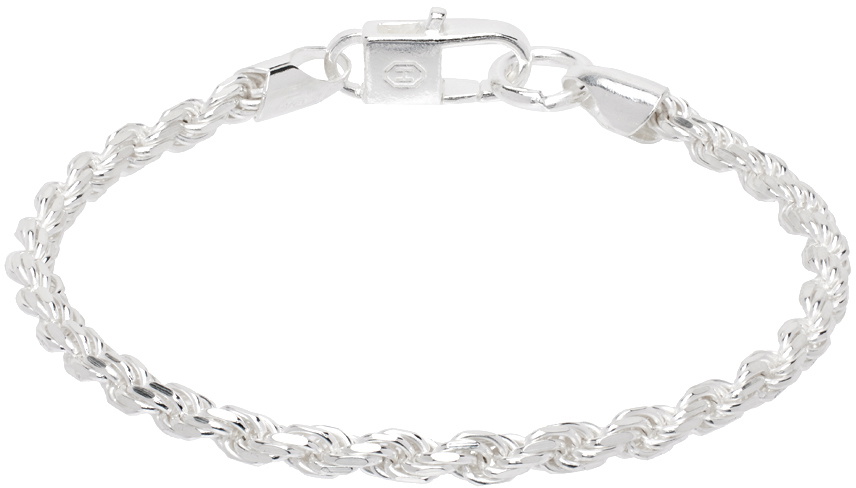 Hatton Labs Silver Twisted Rope Chain Bracelet