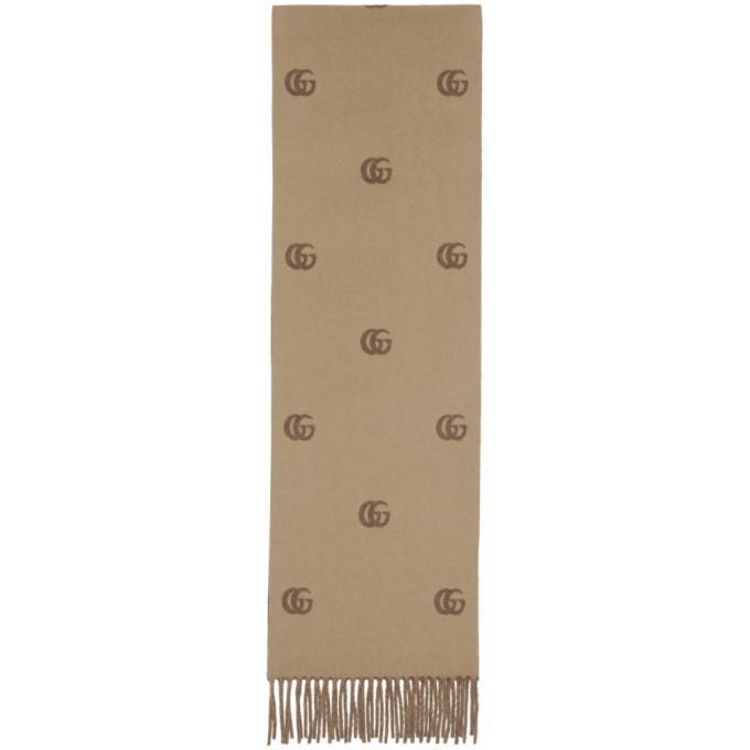Photo: Gucci Beige and Brown Wool Scarf