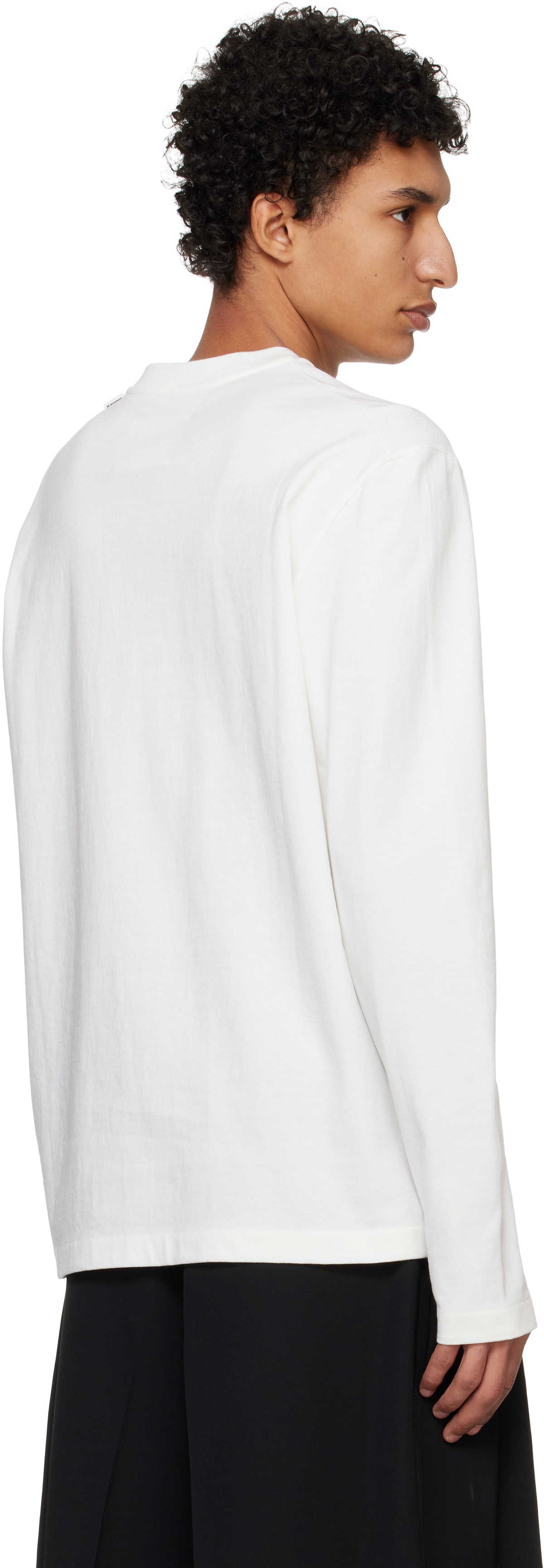Jil Sander White Logo Flag Long Sleeve T-shirt Jil Sander