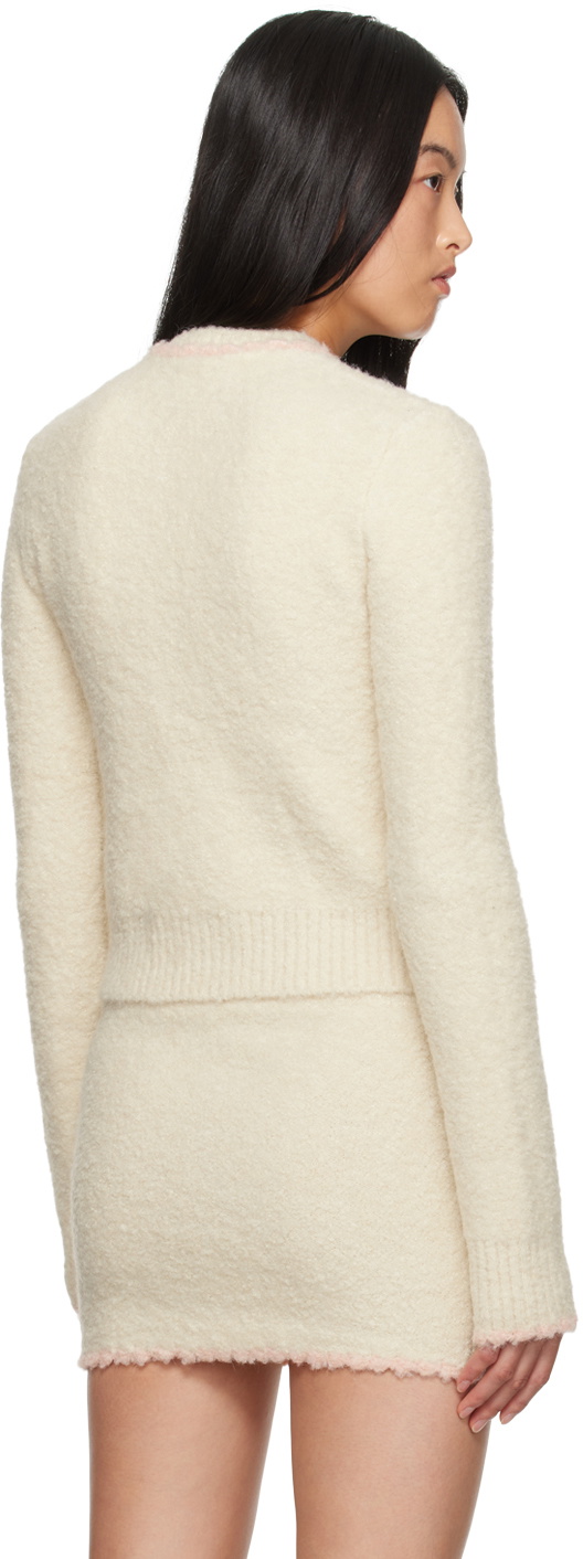 GUIZIO Off-White Palmyra Knit Cardigan