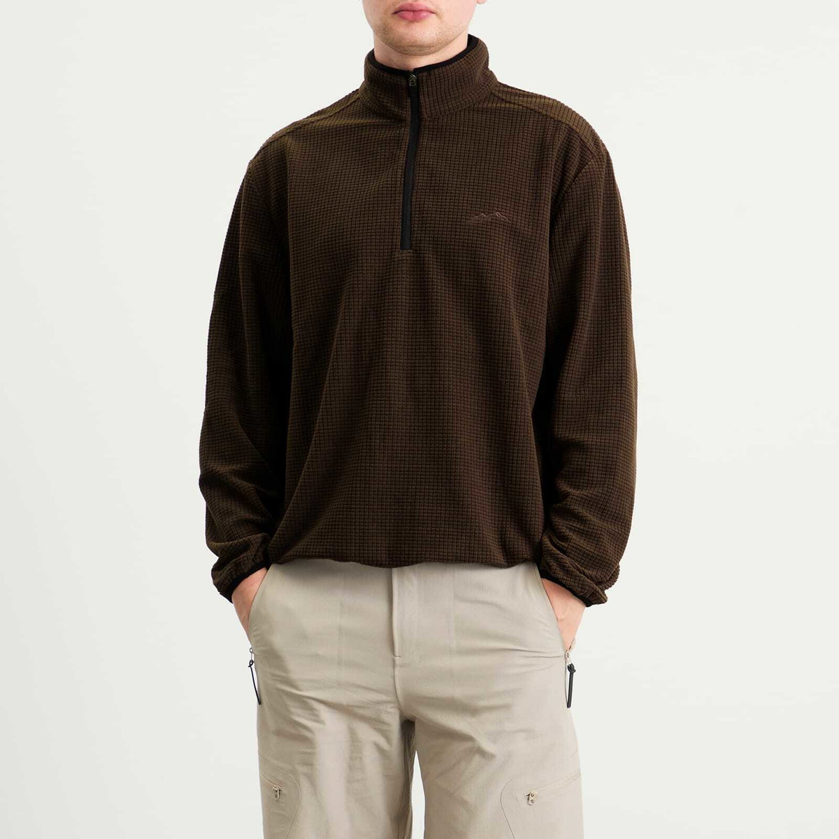 Mellow Clo Men's Summit Half Zip Fleece in Brown
