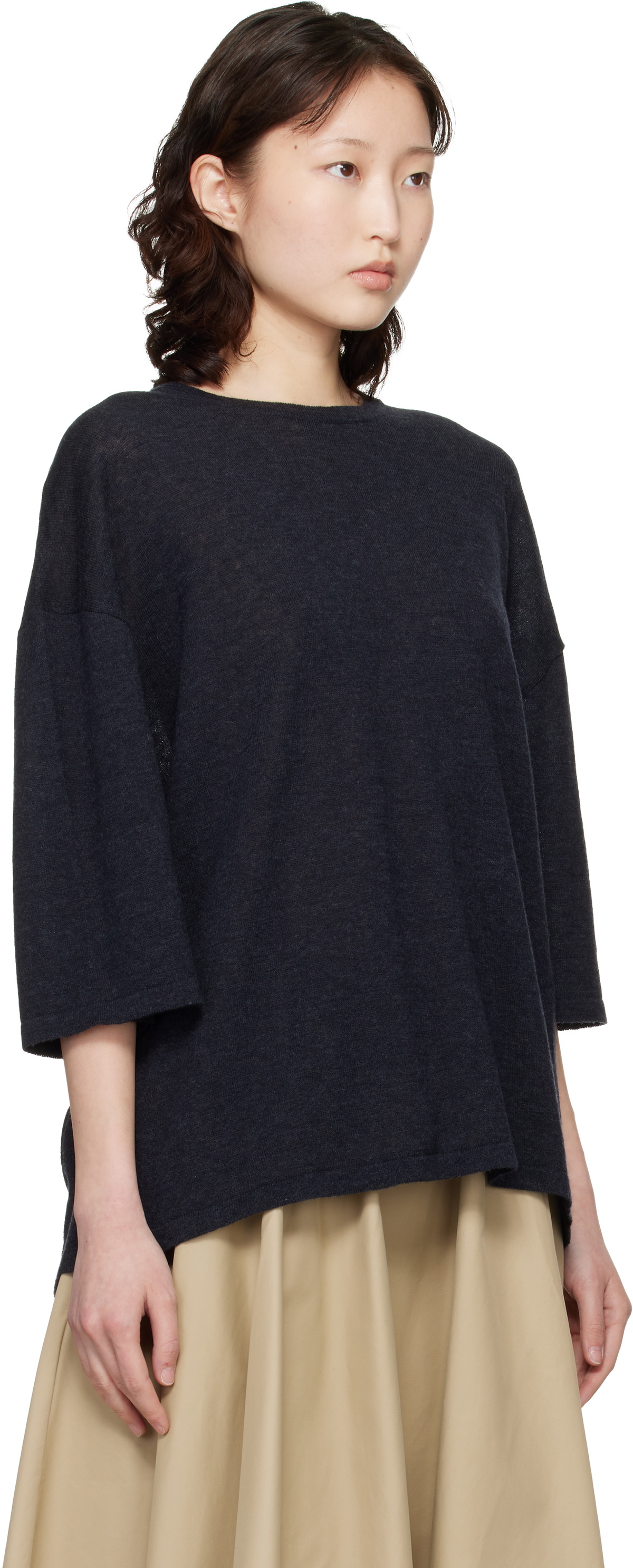 Cordera Gray Merino Wool Oversized T-shirt