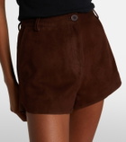 Nour Hammour Leontine suede shorts