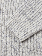 Brunello Cucinelli - Ribbed Wool, Silk and Cashmere-Blend Zip-Up Cardigan - Neutrals