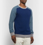 Howlin' - Colour-Block Lambswool And Cotton-Blend Sweater - Blue