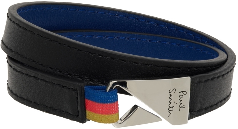 Paul Smith Black Leather Hook Bracelet