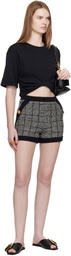 Balmain Black Cropped Tie T-shirt
