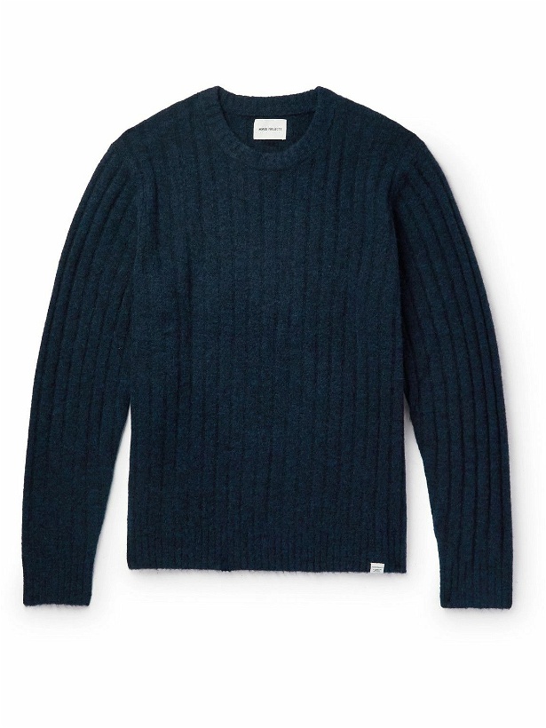 Photo: Norse Projects - Sigfred Ribbed-Knit Sweater - Blue