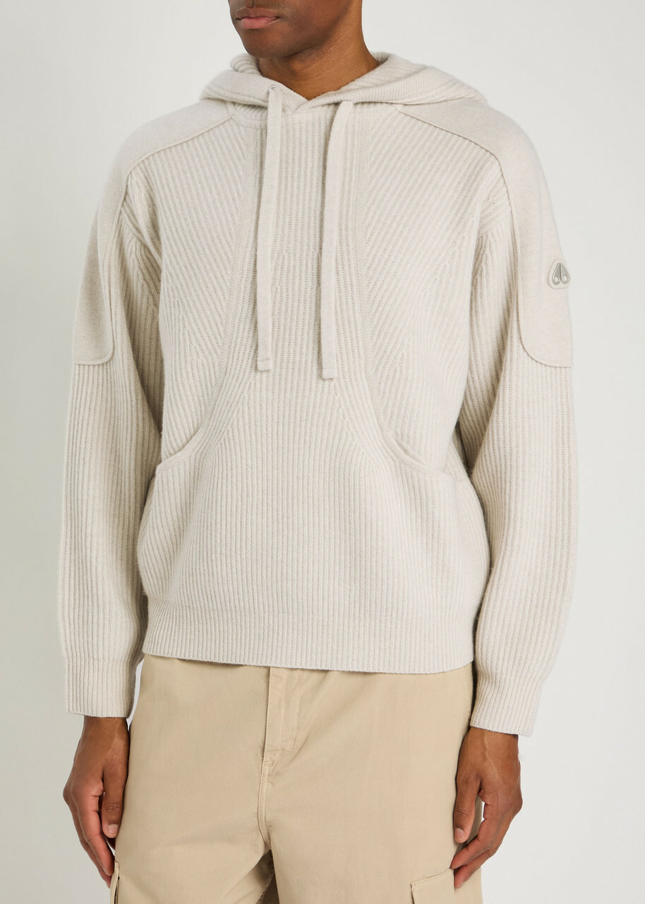 Moose Knuckles Colson Hooded Wool Jumper Beige