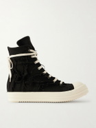 DRKSHDW by Rick Owens - Frayed Denim High-Top Sneakers - Black