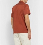 Oliver Spencer - Camp-Collar Organic Cotton-Blend Seersucker Shirt - Orange