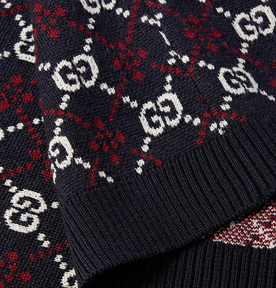 Gucci Men's GG Jacquard Wool Sweater